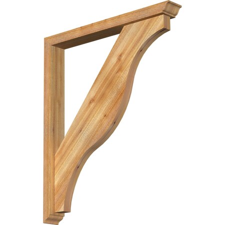 Funston Traditional Rough Sawn Bracket W/ Offset Brace, Western Red Cedar, 4W X 32D X 38H